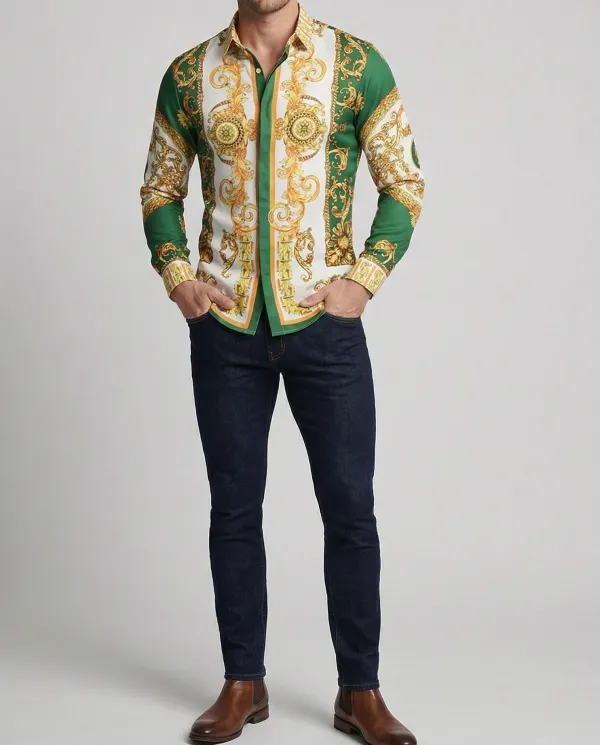 Men's Shirt With Impressive Baroque Pattern