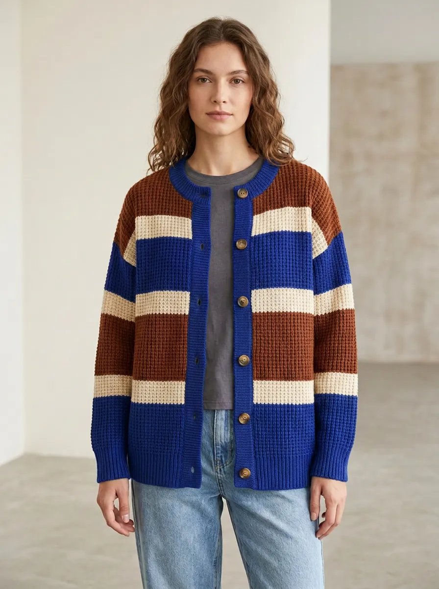 Weekend Rugby Striped Knit Cardigan