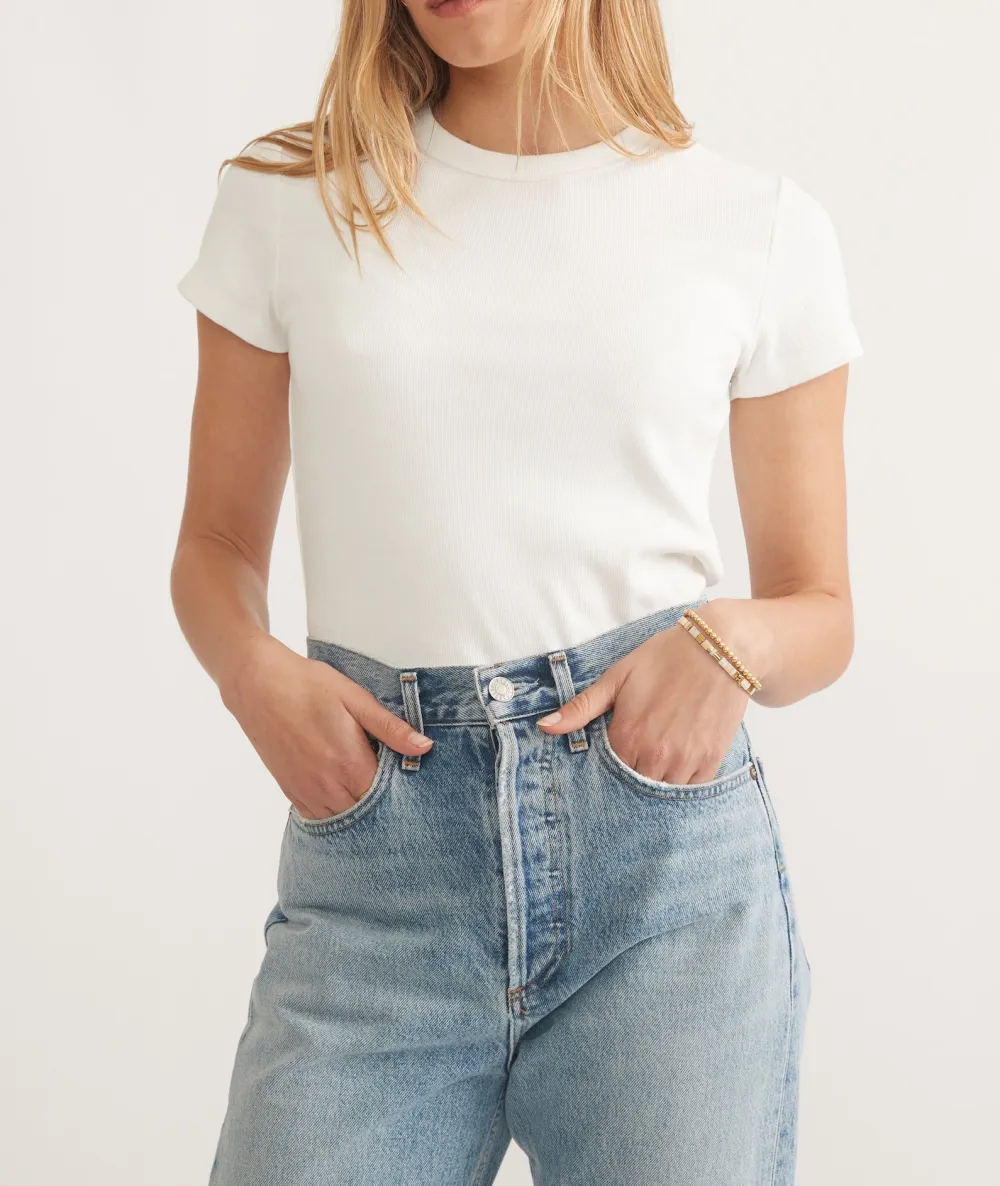 Crisp White Classic Crew Tee