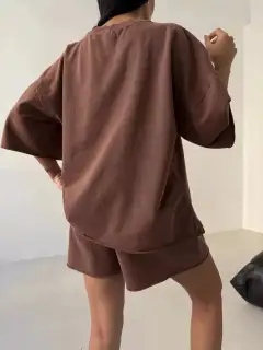 Relaxed Refined Drawstring Tee and Shorts Matching Set