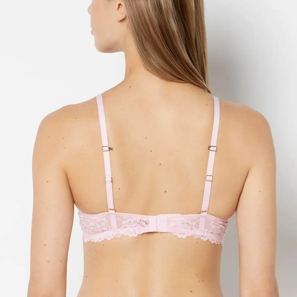 Classic Push Up Plunge Bra With Romantic Lace Wing