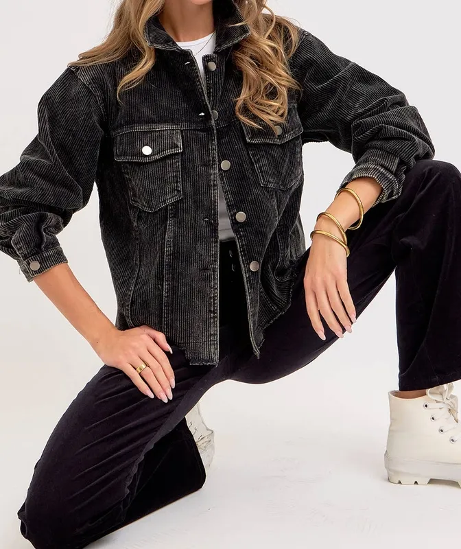Tan Relaxed Button Detail Jacket