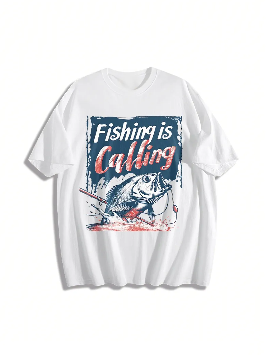 Fishing Themed Call Inspired Graphic T-Shirt