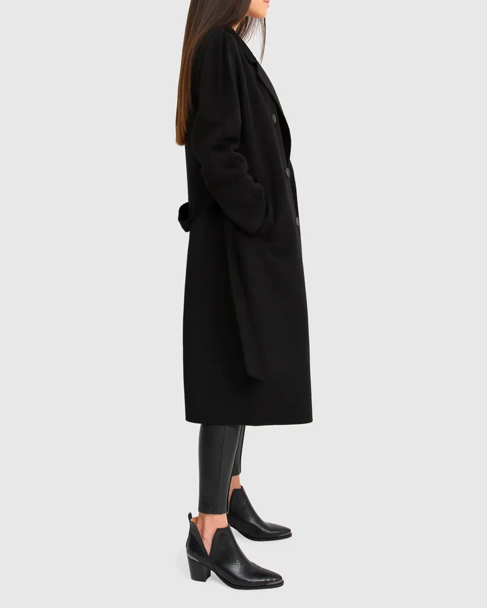 Double-Breasted Lined Wool Coat