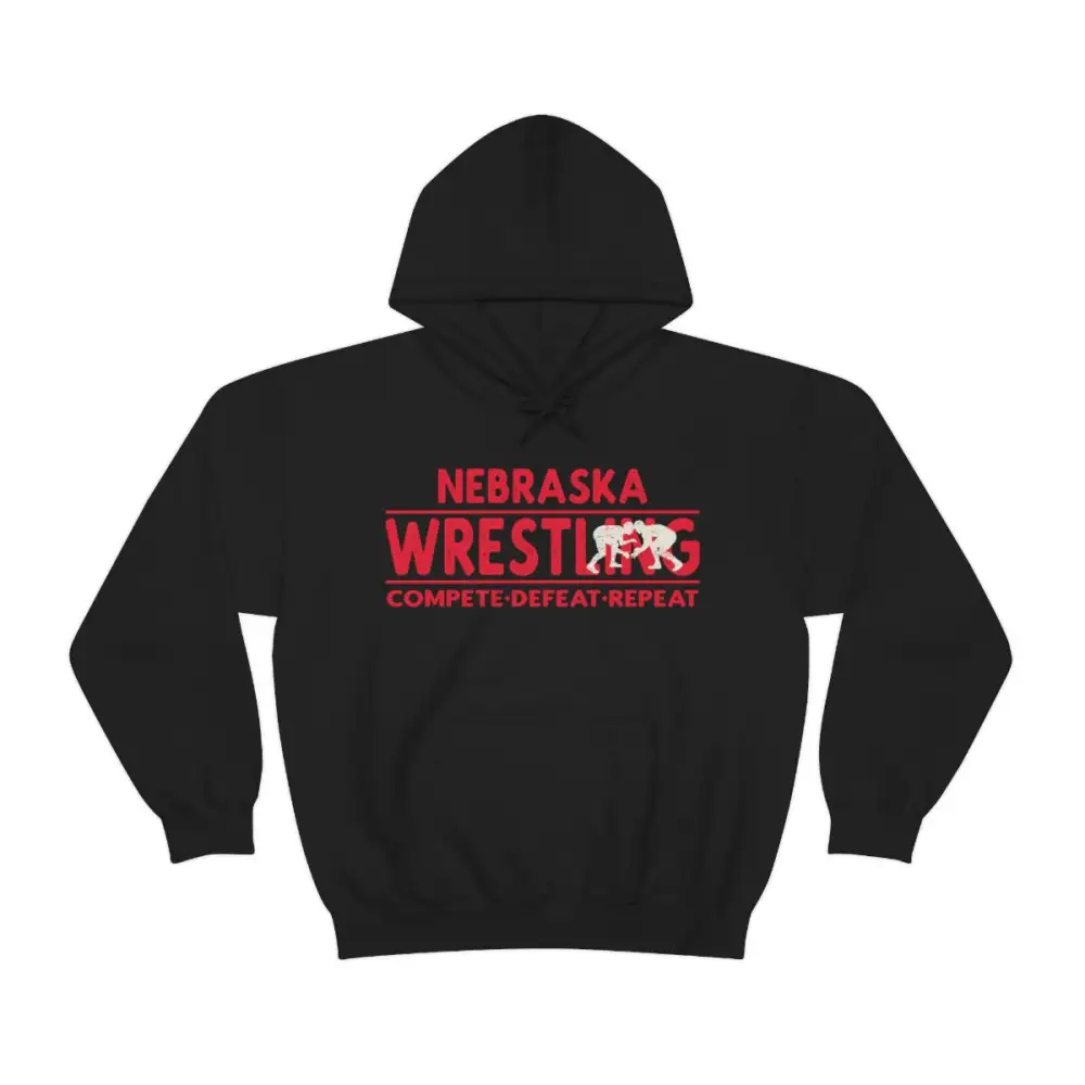 Relaxed Motivational Text Wrestling Graphic Pullover Hoodie