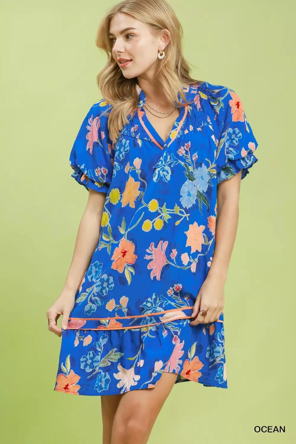 Tiered Floral Mini Dress