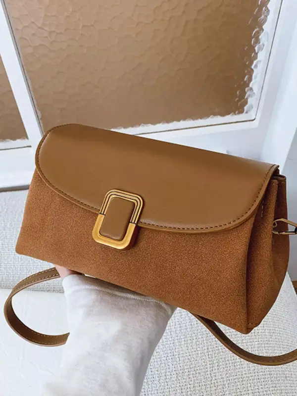 Flap Detail Buckle Detail Crossbody Bag