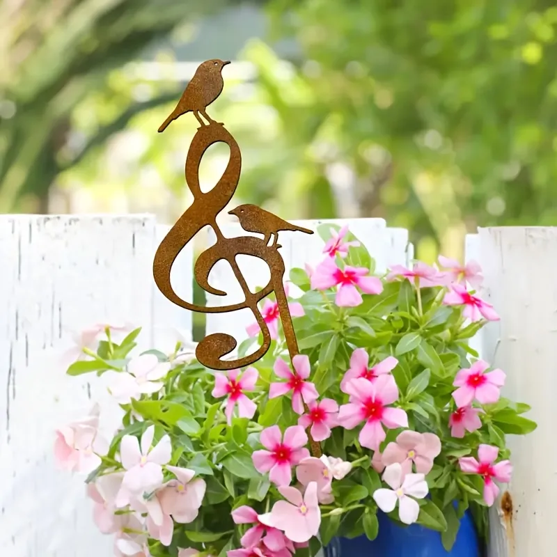Bird & Music Yard Art