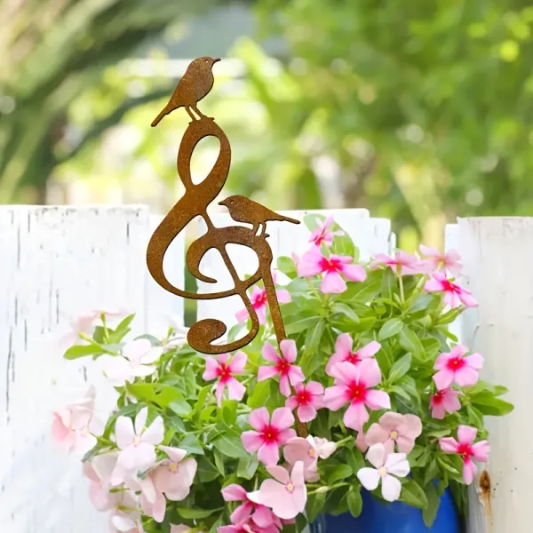Bird & Music Yard Art