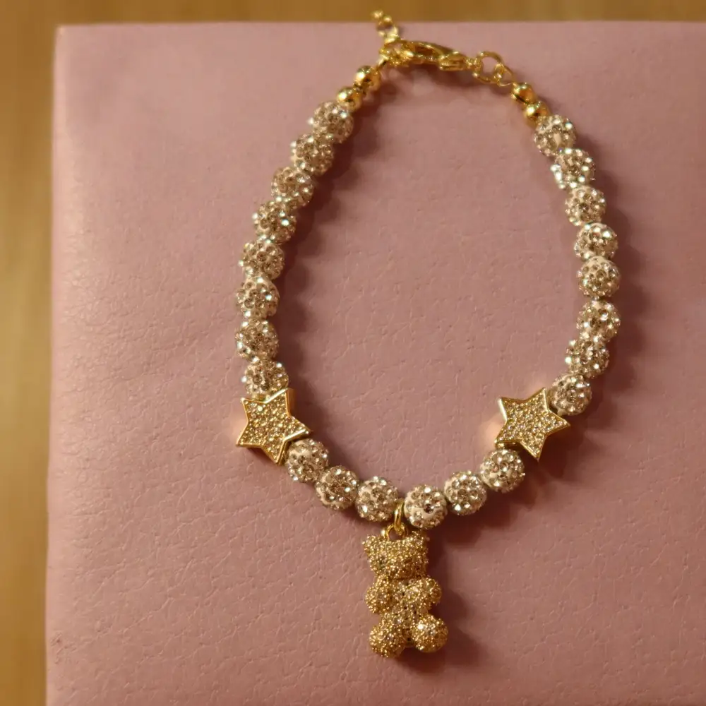 Cubic Zirconia Star Teddy Bear Bracelet