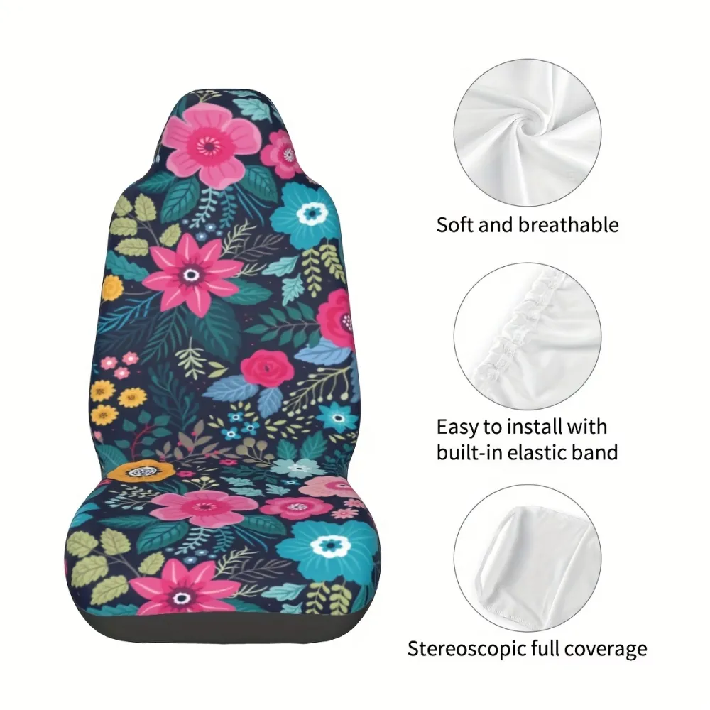 1 Pcs Floral Car Seat Cover