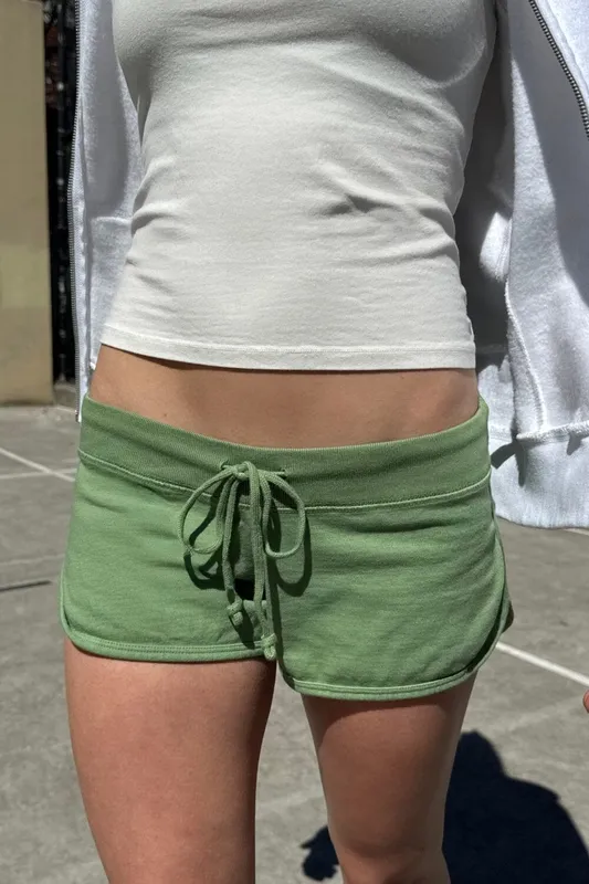 Light Olive Green Drawstring Shorts
