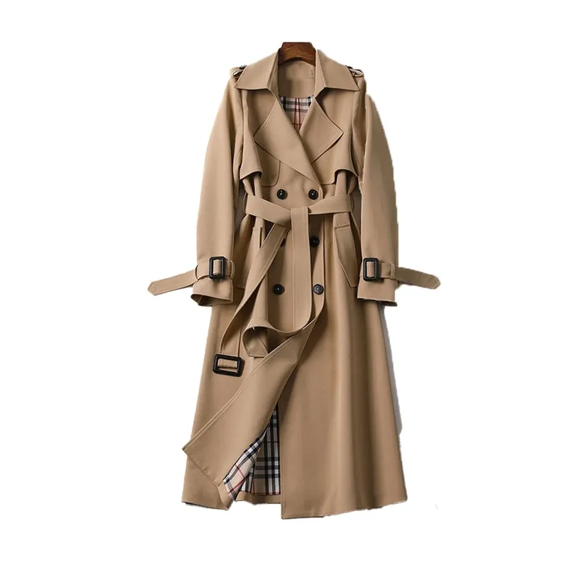 Double-Breasted Belted Trench Coat