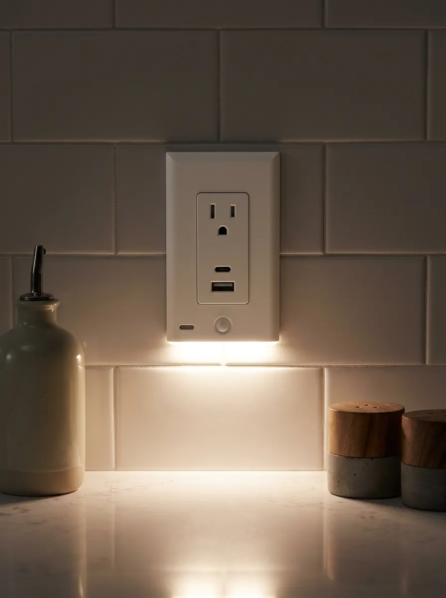 Slim-Bezel Modern Minimalist Sensor Printed LED Outlet Cover