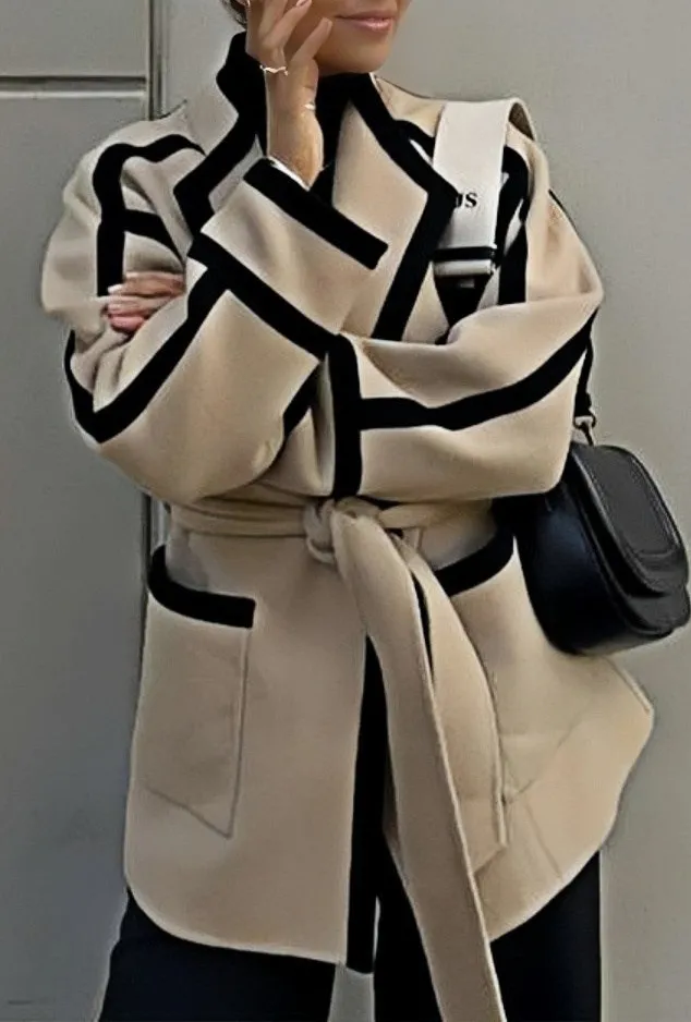 Single-Breasted Polyester Relaxed Jacket