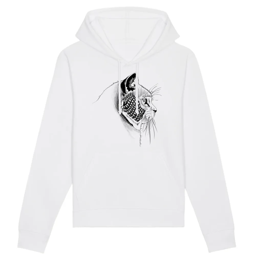 Cat Face Graphic Pullover Hoodie