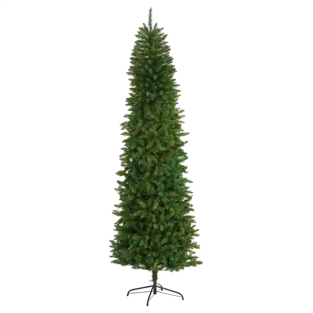 Slim Mountain Pine Artificial Christmas Tree with Bendable Branches Foliage Accent