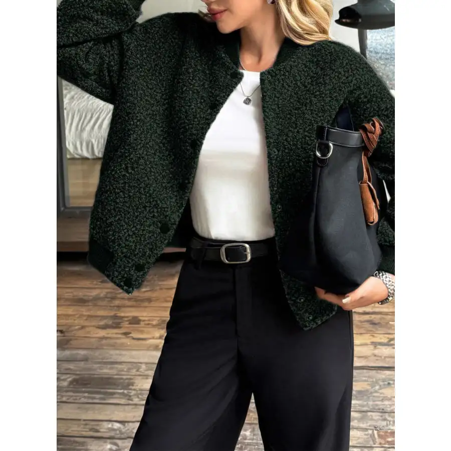 Snap Down Dropped Shoulder Jacket