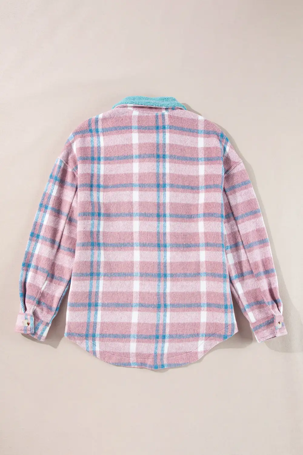 Collared Plaid Colorblock Relaxed Cardigan