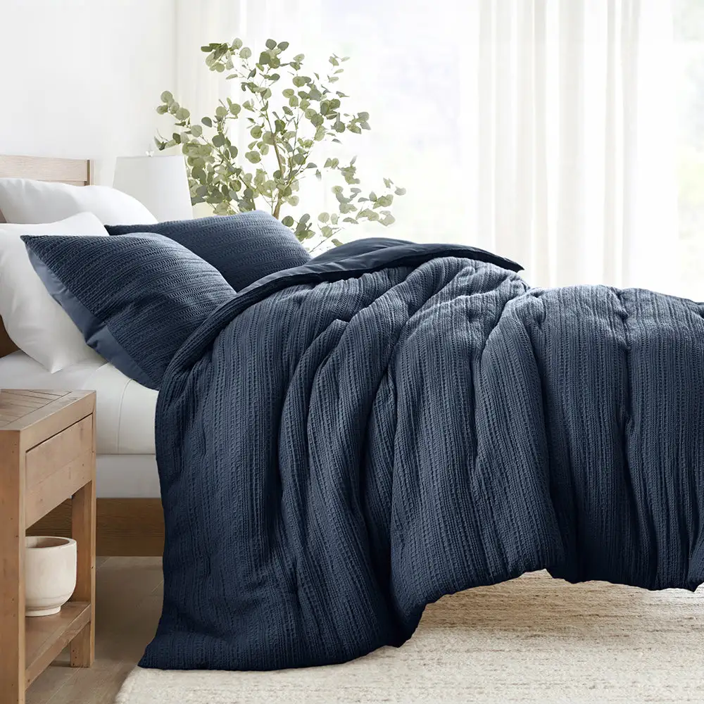 Waffle Textured Down Alternative Comforter Set