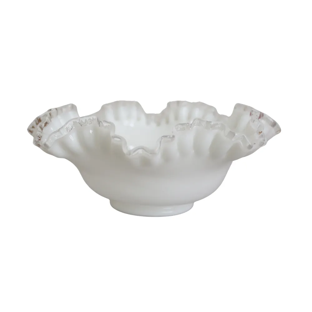 Ruffled Decorative Glass Bowl