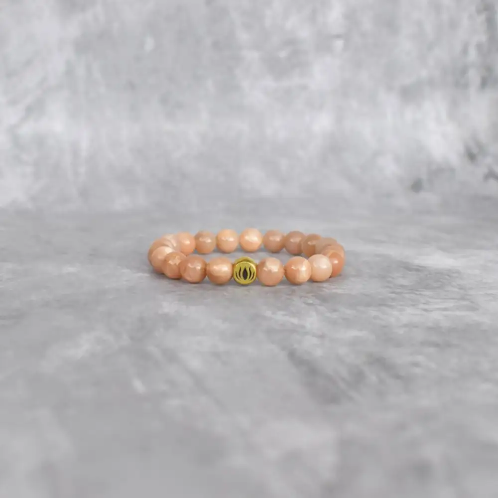 Vision Lotus Moonstone Bead Bracelet
