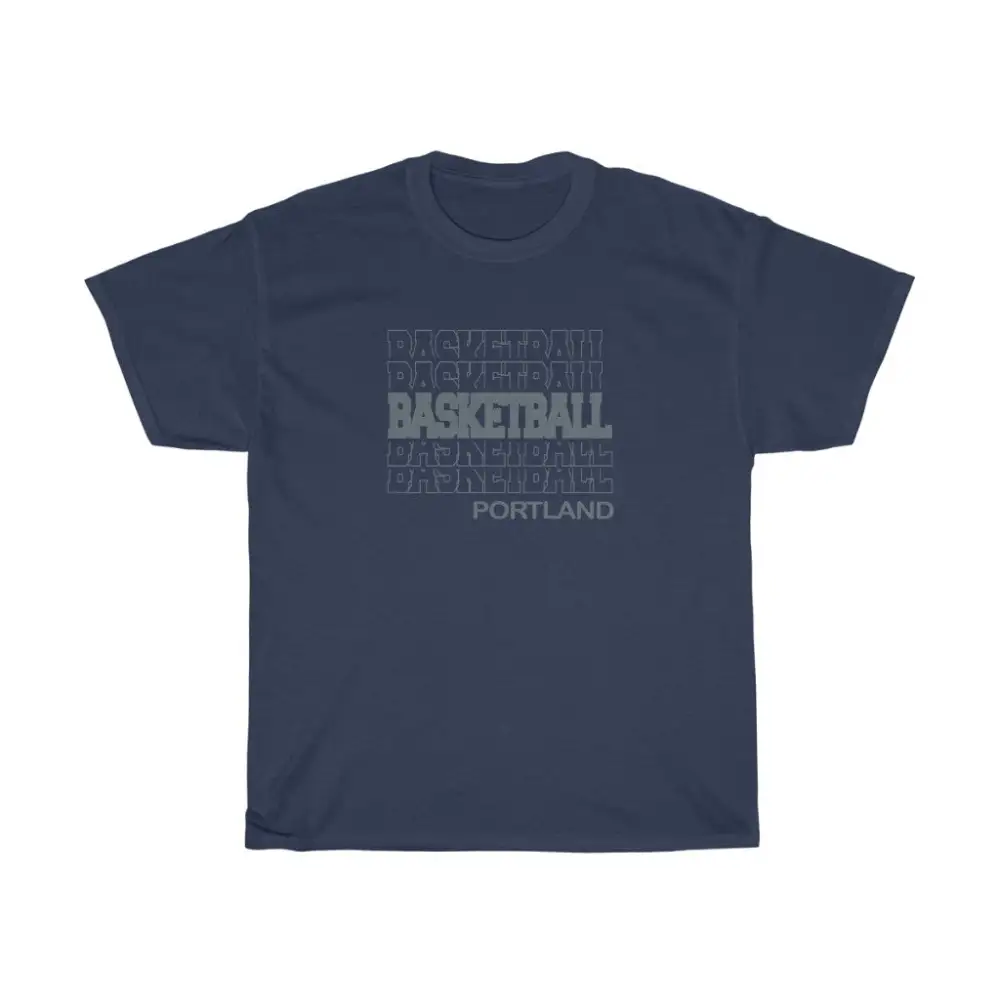 Basketball Portland in Modern Stacked Lettering