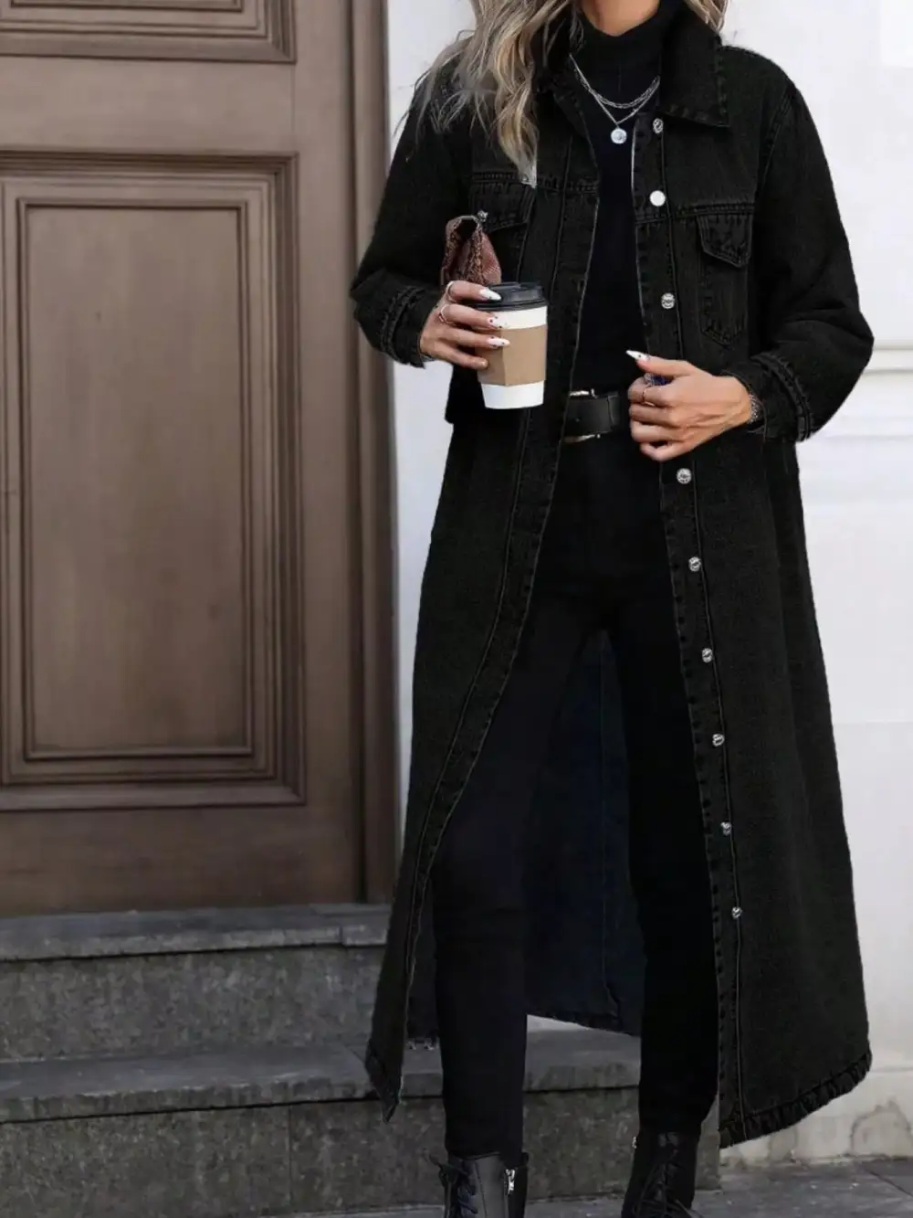 Longline Button-front Jacket