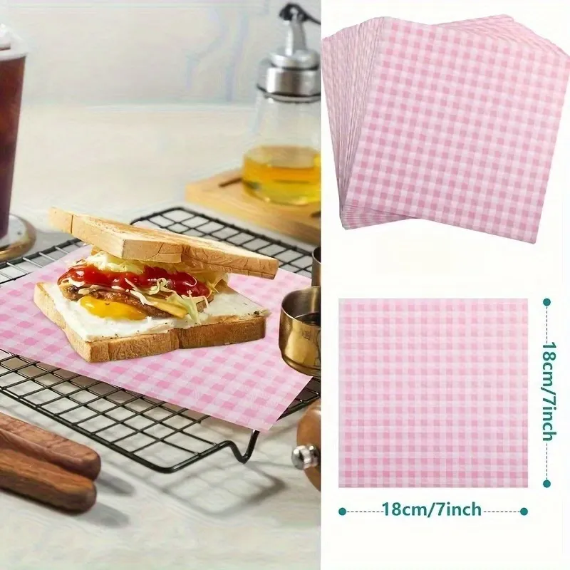 Pink Gingham Food Wrapping Paper