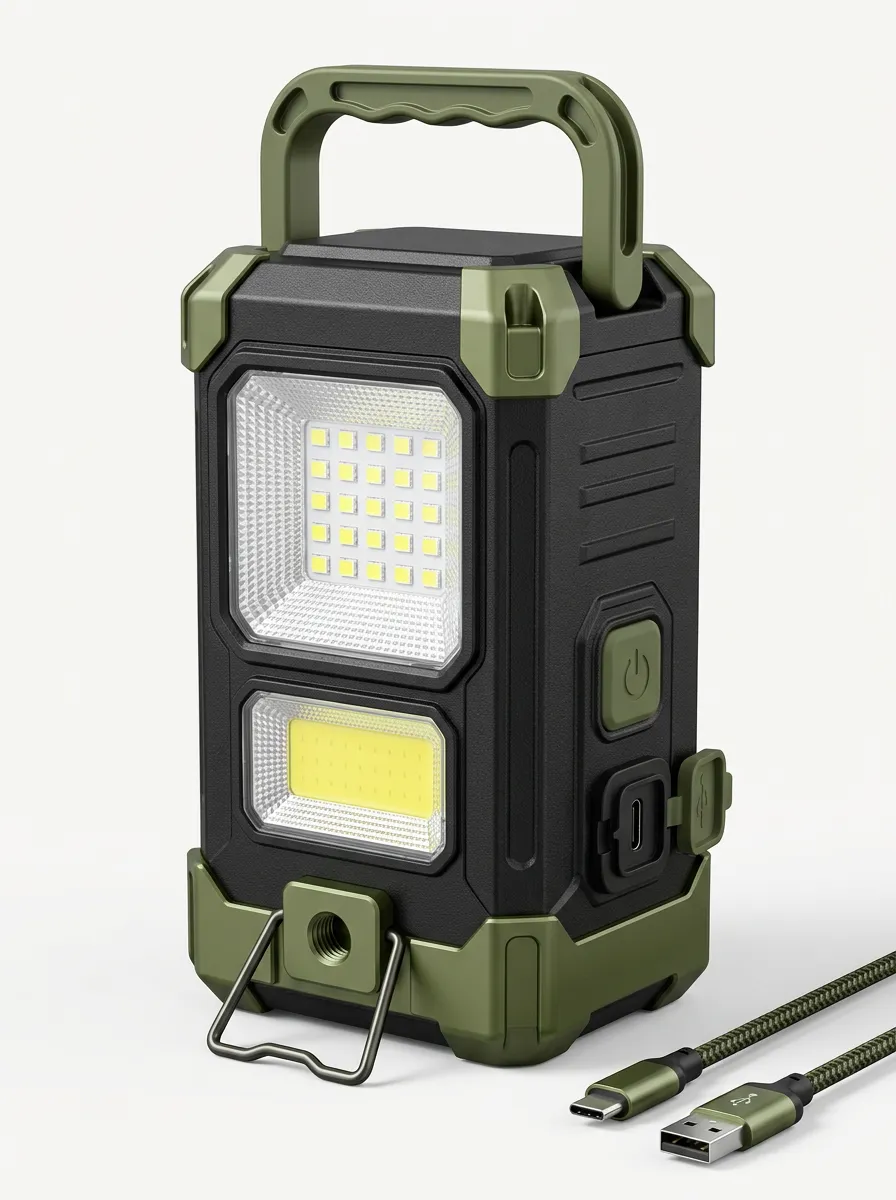 Army Green LED Rechargeable Camping Lantern