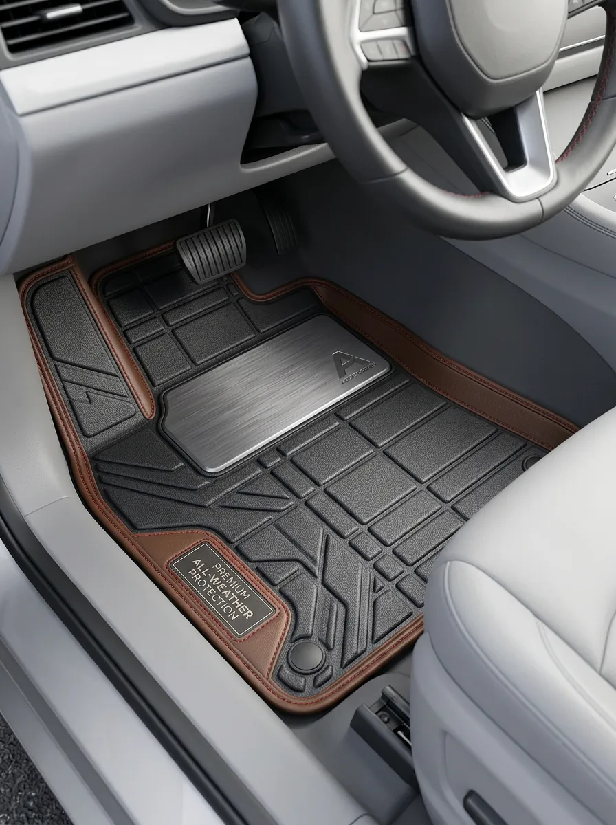 Metal-Plate-Detail Car Floor Mats