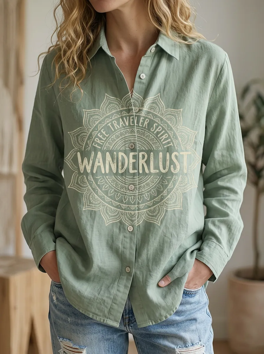 Wanderlust Traveler Mandala Casual Shirt