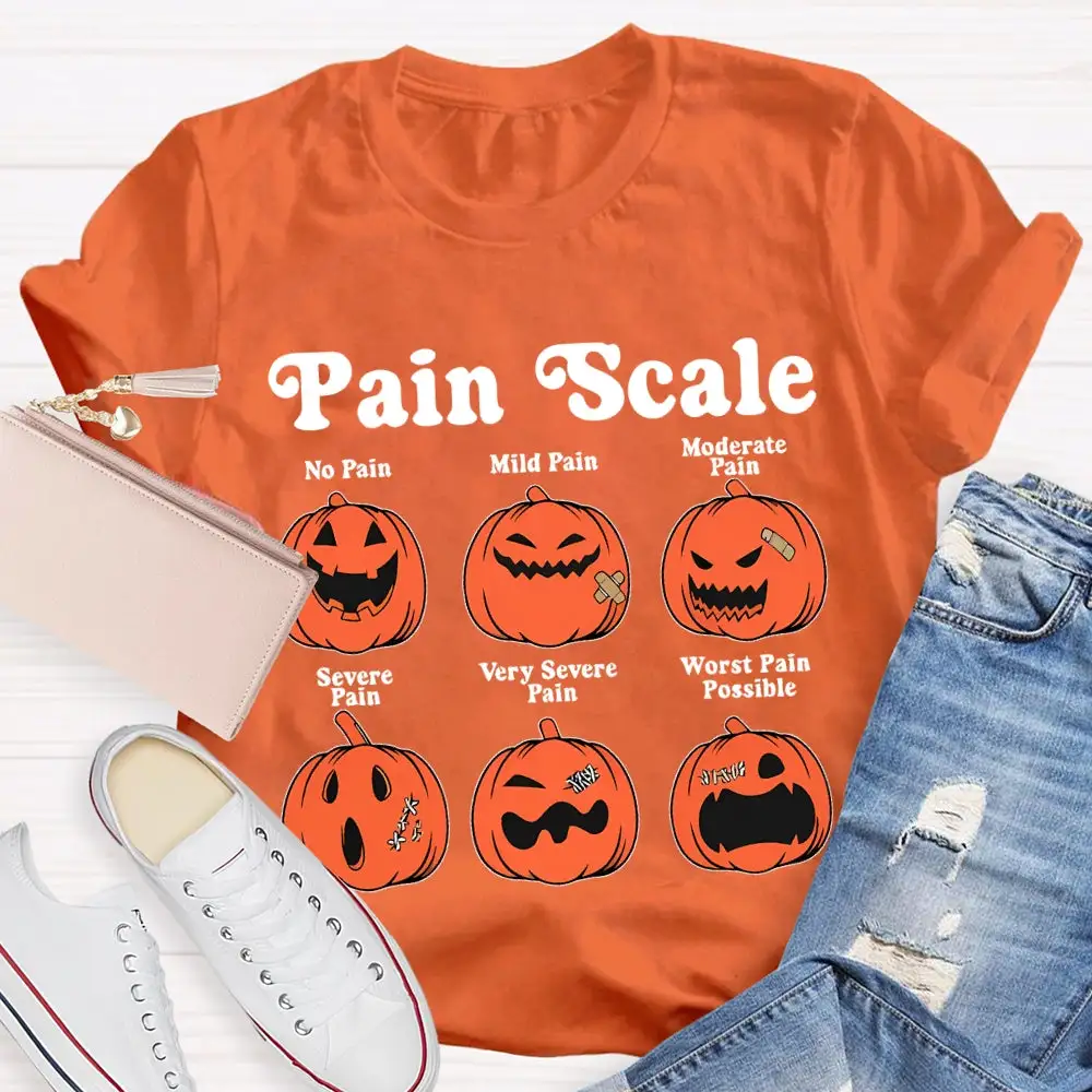 Pain Scale No Pain Mild Pain Moderate Pumpkin T-Shirt