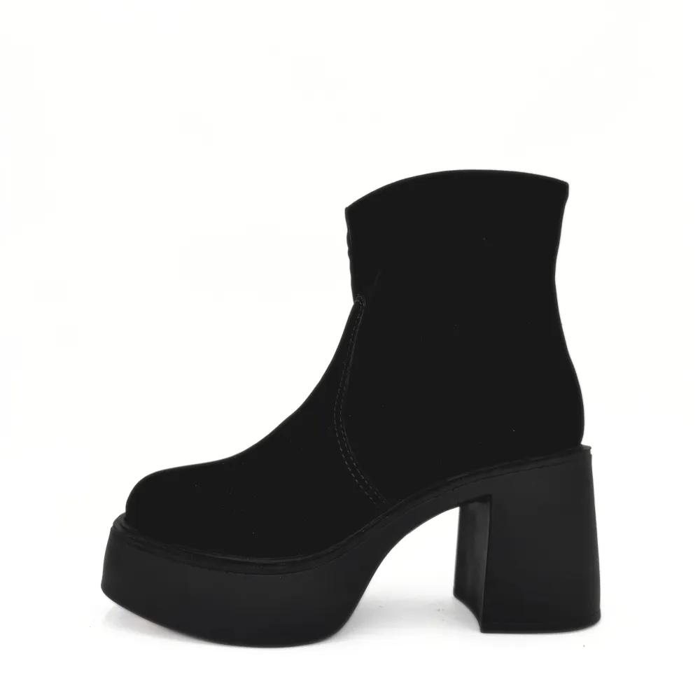 Nubuck Platform Ankle Boots