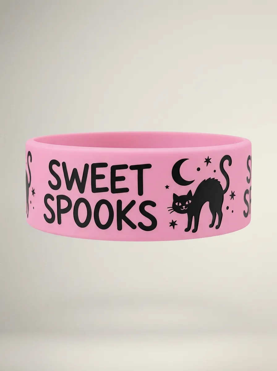 Cat Moon Sweet-Spooks Halloween Graphic Wristband