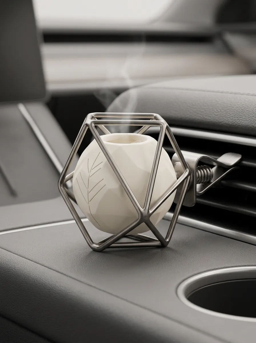Geometric Metal Leaf Car Air Freshener