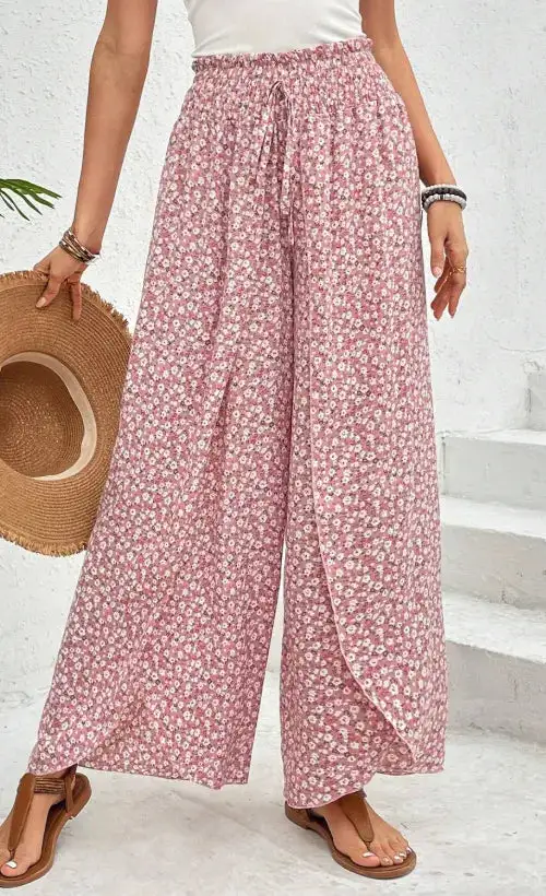 Wide Leg Printed Pants