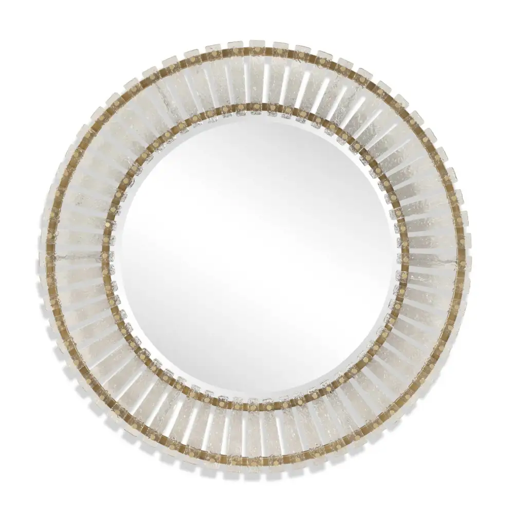 Textured Glass Round Mirror