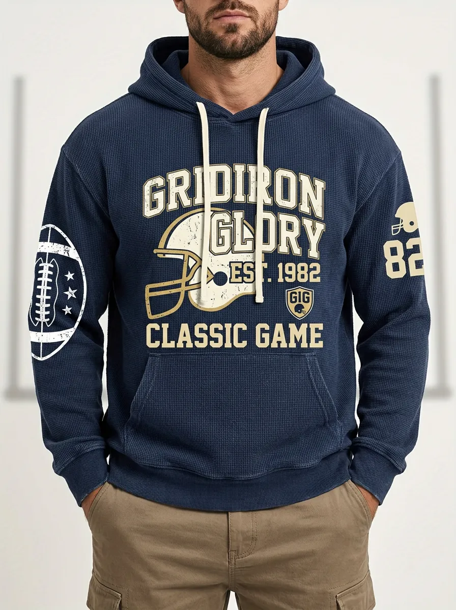 Men's American Football Gridiron Glory Helmet Printed Hoodie