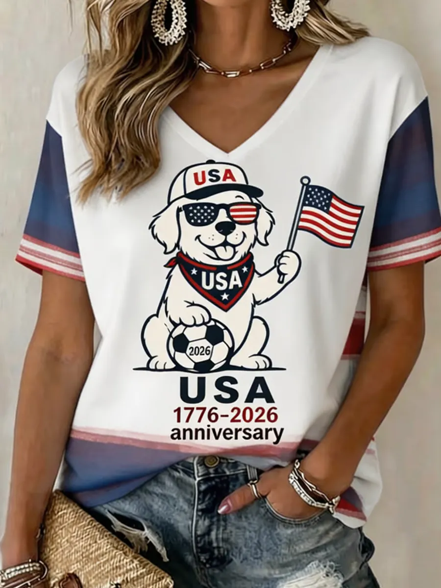 Women's Independence Day Animal Print T-Shirt