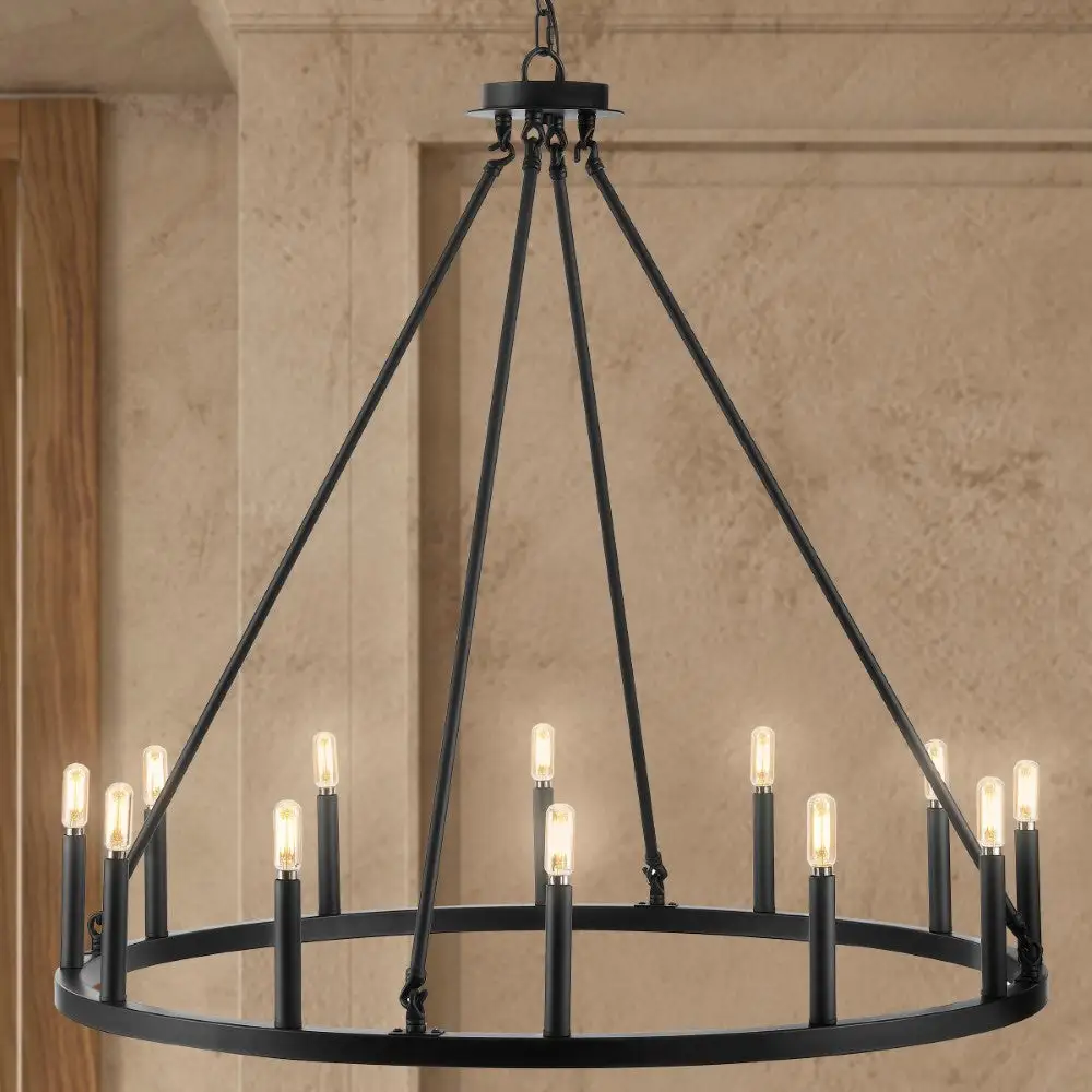 Iron Classic Industrial Ring LED Chandelier