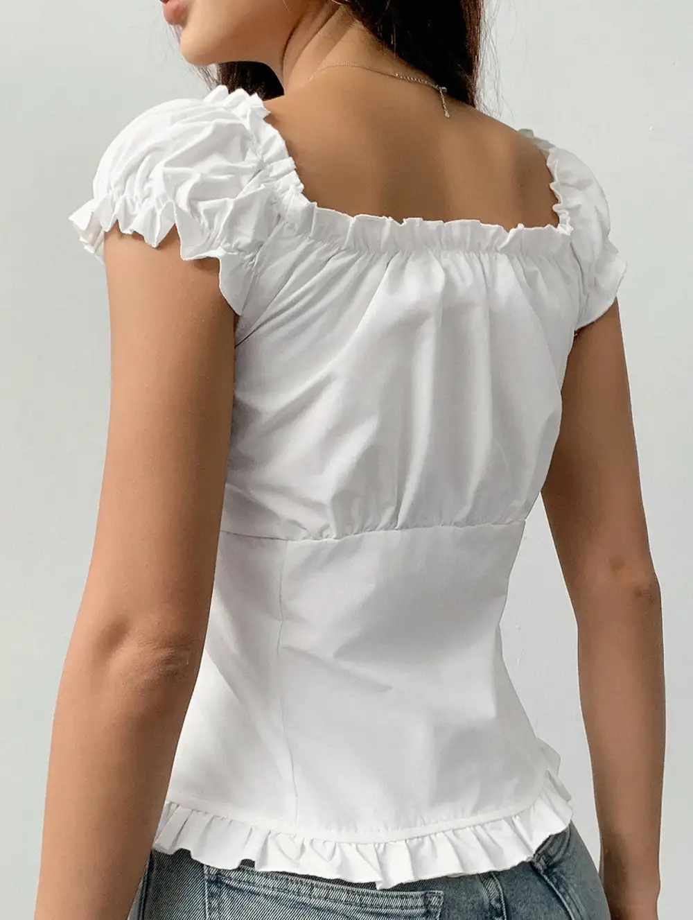 Short Sleeve Ruffled Vest