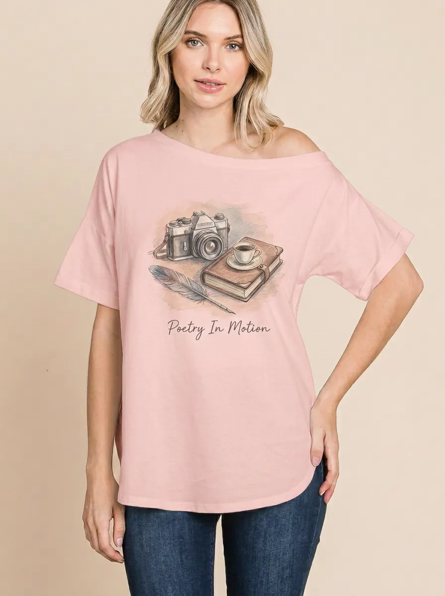 Women's Writer Photographer Poetry In Motion Printed T-shirt