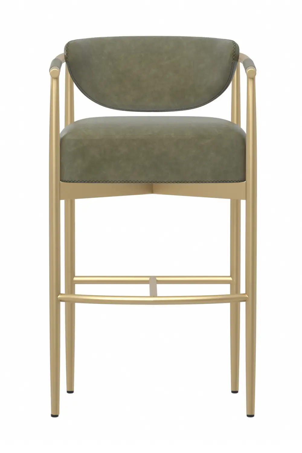 Modern Leather Leather-Look Bar Stool