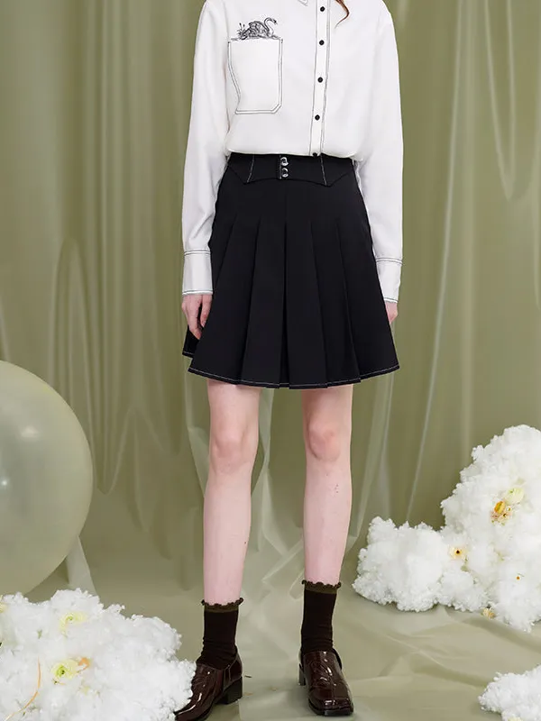 Effortless City Pleated High Waist Skirt