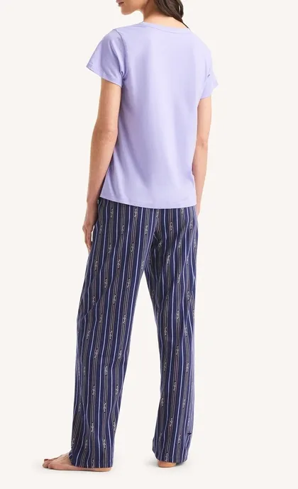 Lilac Navy Long Pants Pajama Set