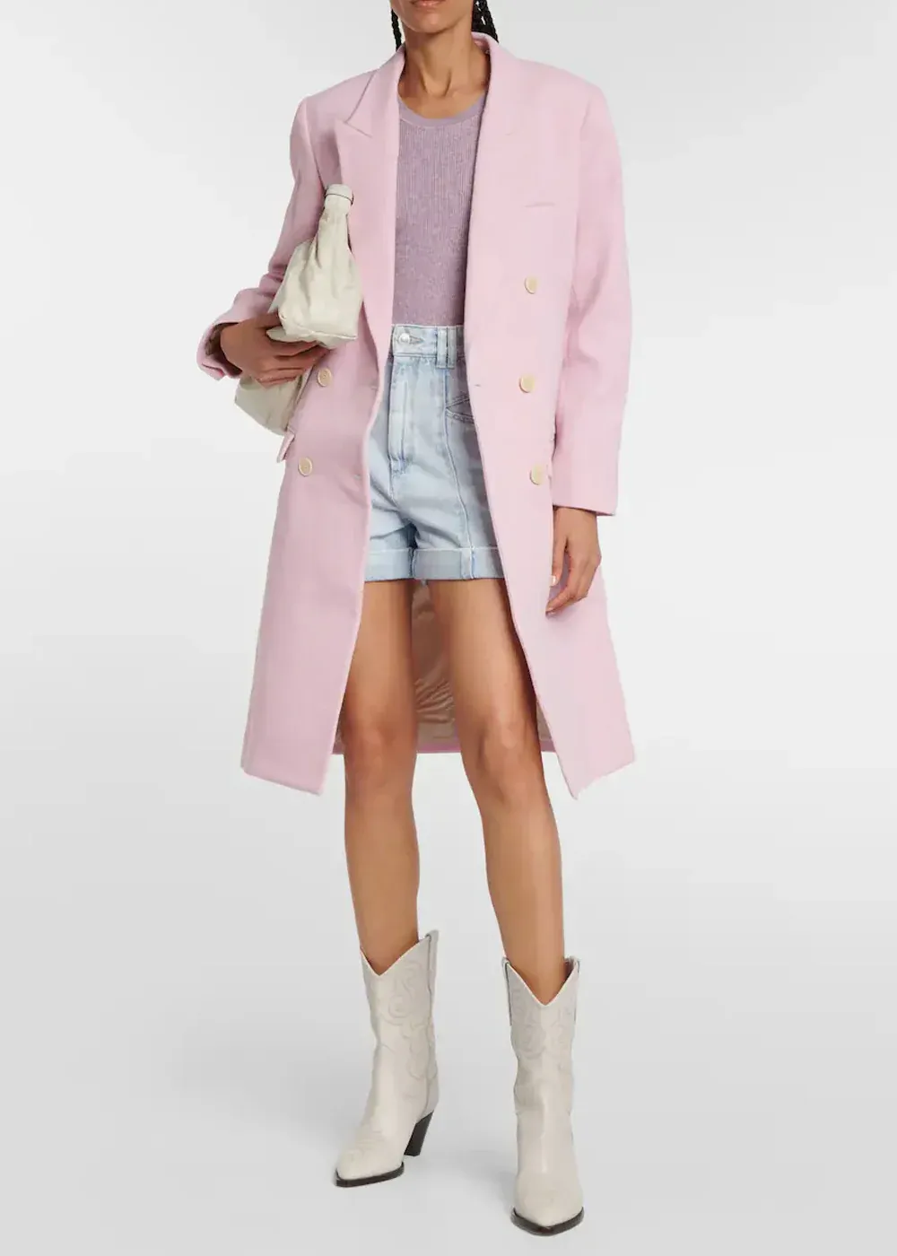 Buttons Front Solid Coat