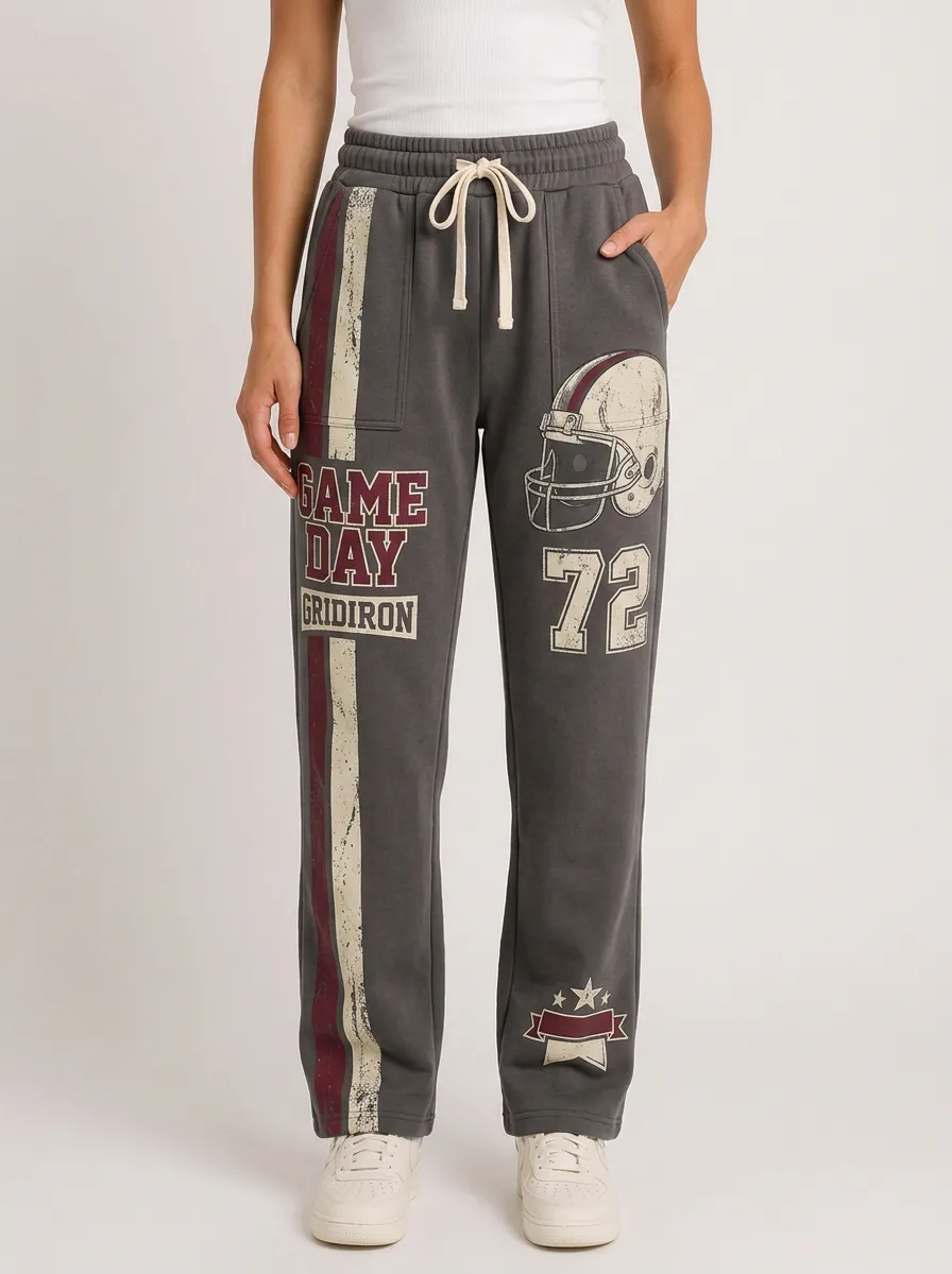 Women's Football Lover Game Day Helmet 72 Printed Sweatpants