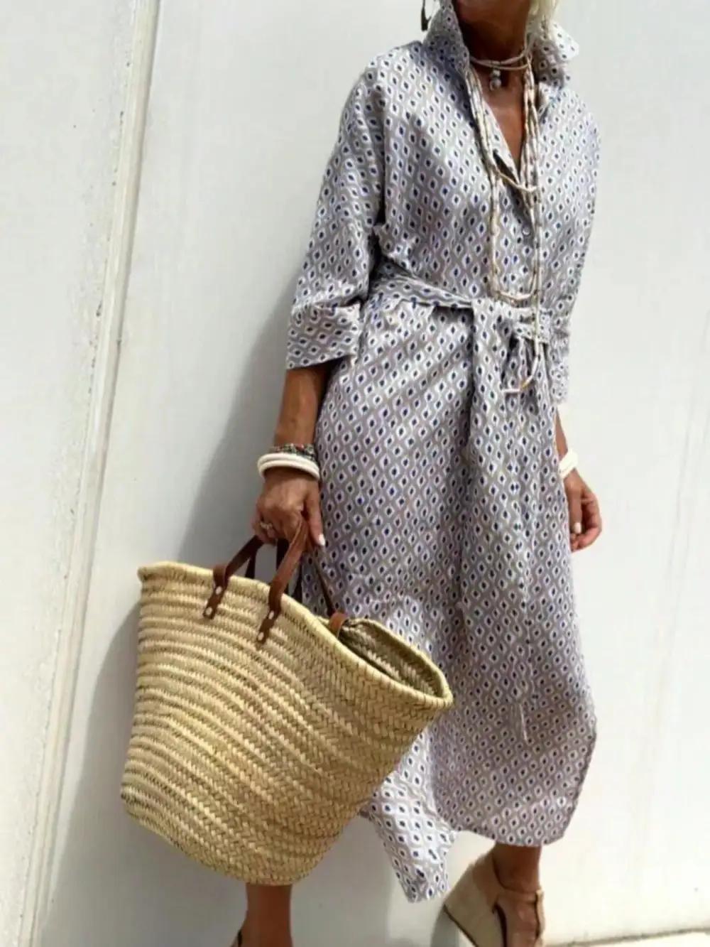 Full Size Button-Down Midi Dress Plus Size