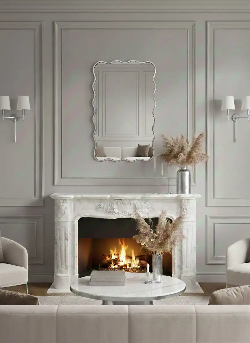 Sculpted Wavy Frame Wall Mirror